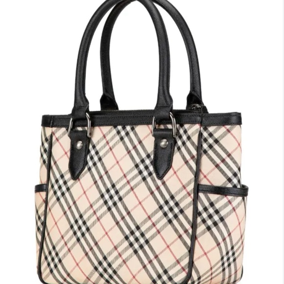 Burberry NOVA Black and Cream Checkered Women's Bag,top handle bag.Authentic EUC - Picture 1 of 11